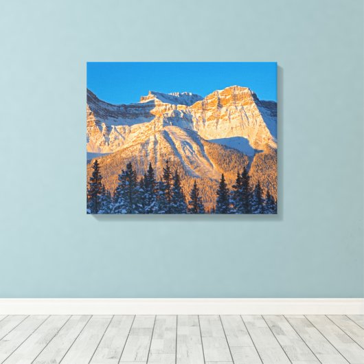 Waputik Range in het Canadese Rocky Mountains Canvas Afdruk (Insitu (Houten vloer))