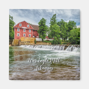 War Eagle Mill and Waterfall Square Magnet Magneet
