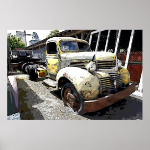 WAR ERA DODGE FLATBED TRUCK 1946 POSTER