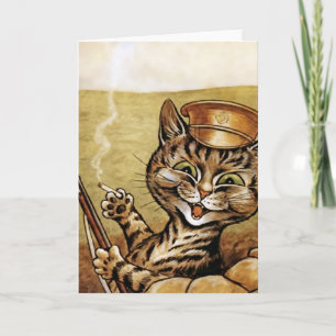 War Hero Cat beroemd gemaakt door Louis Wain Kaart