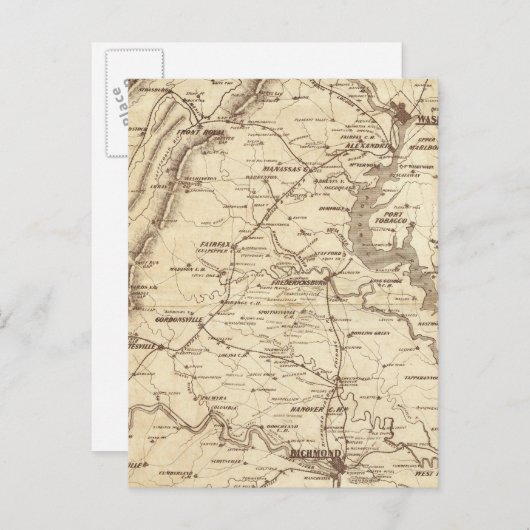 War Telegram Marking Map Briefkaart (Voorkant / Achterkant)