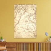 War Telegram Marking Map Canvas Afdruk (Insitu (Woonkamer))