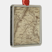 War Telegram Marking Map Metalen Ornament (Rechts)
