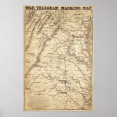 War Telegram Marking Map Poster (Voorkant)