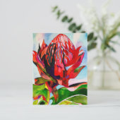 Waratah Australische waterverf van inheemse bloeme Briefkaart (Staand voorkant)