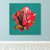 Waratah Australische waterverf van inheemse bloeme Canvas Afdruk (Insitu (Houten vloer))