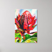 Waratah Australische waterverf van inheemse bloeme Canvas Afdruk (Voorkant)