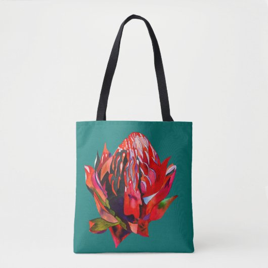 Waratah Australische waterverf van inheemse bloeme Draagtas (Voorkant)