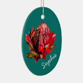 Waratah Australische waterverf van inheemse bloeme Keramisch Ornament (Rechts)