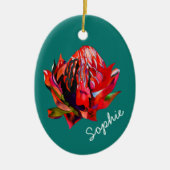 Waratah Australische waterverf van inheemse bloeme Keramisch Ornament (Voorkant)