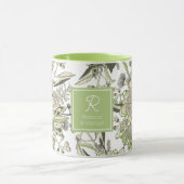 Waratah & Gumnut Eucalyptus - Groen en Wit Mok (Midden)