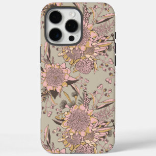 Waratah & Gumnut Eucalyptus - Roze iPhone 16 Pro Max Hoesje