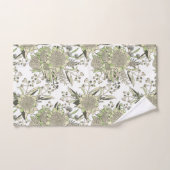 Waratah & Gumnut Eucalyptus - Vert Et Blanc (Serviette à main)