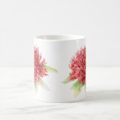 Waratah Protea rode bloem waterverf kunst mok (Center)