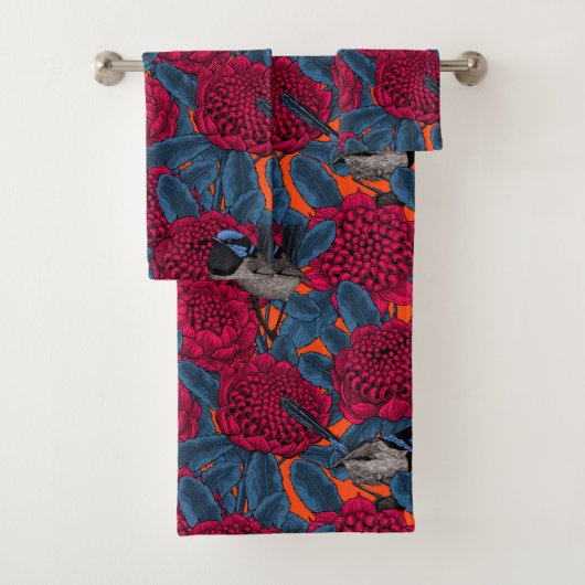 Waratah rouge et brunes (En situation)
