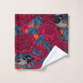 Waratah rouge et brunes (Gant de toilette)
