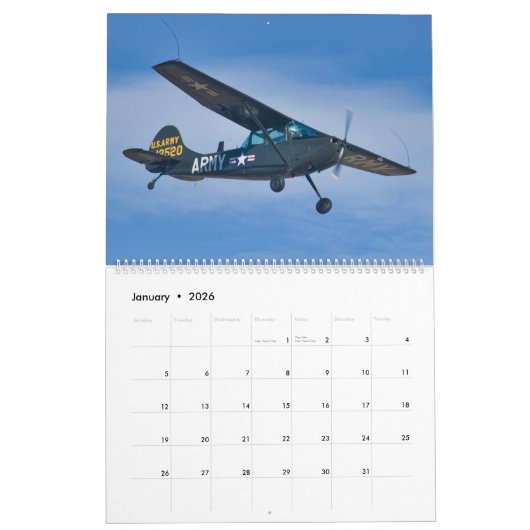 Warbirds — Calendrier ZK-ARJ (grand, 2 pages) (Jan 2026)