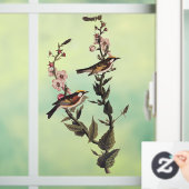 Warbler Audubon Bird op Wildflower Raamsticker (Huis)