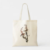 Warbler Audubon Bird op Wildflower Tote Bag (Achterkant)