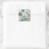 Warbler en Wrens, Vierkante Sticker (Tas)