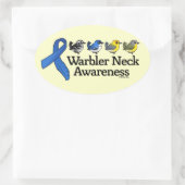 Warbler Neck Awareness Ribbon Ovale Sticker (Tas)