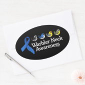 Warbler Neck Awareness Ribbon Ovale Sticker (Envelop)