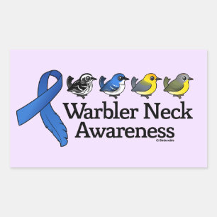 Warbler Neck Awareness Ribbon Rechthoekige Sticker