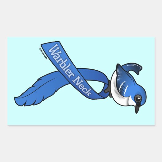 Warbler Neck Ribbon Cerulean Rechthoekige Sticker (Voorkant)