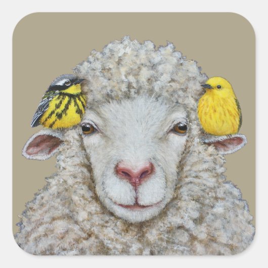 Warblers Warming vierkante stickers (Voorkant)