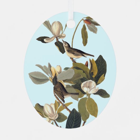 Warbling Flycatcher Kingbird  Audubon Metalen Ornament (Achterkant)