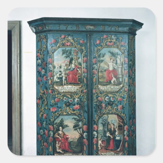 Wardrobe versierd met scènes van de vier vierkante sticker (Voorkant)