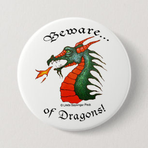 Ware Dragons White Ronde Button 7,6 Cm
