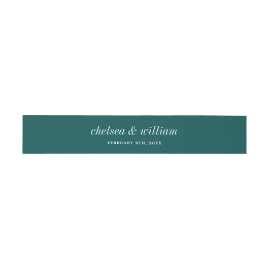 Ware eenvoud 2 bruid bruidegom Peacock Blue bruilo Uitnodigingen Wikkel (Vlak)