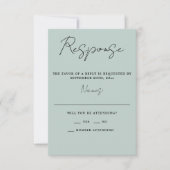 Ware eenvoud 3 Script Minimal Zee Glazen Bruiloft RSVP Kaartje (Voorkant)