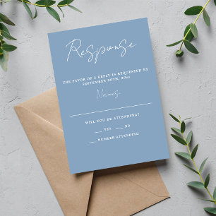 Ware eenvoud 3 Script Minimale Gletsjer Bruiloft RSVP Kaartje