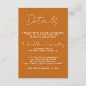 Ware eenvoud 3 Script Minimale pompoen bruiloft Informatiekaartje (Voorkant)