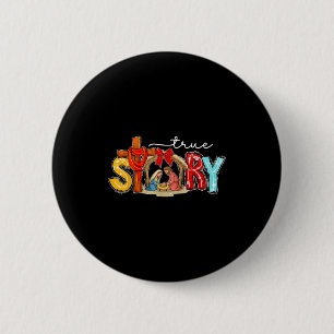 Ware Geboorte Kerstmis Jezus Kerstmis Katholiek Ronde Button 5,7 Cm