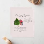 Ware liefde bij Kerstmis gedicht Notitiekaartje (Voorkant / Achterkant in situ)