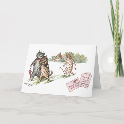 Ware Liefde door Louis Wain Blank Kaart (Voorkant)