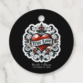 Ware Liefde Hart Tattoo Sticker Bruiloft Bedankjes Labels (Achterkant)