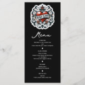Ware Liefde Hart Tattoo Sticker Bruiloft Menu (Voorkant)