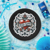 Ware Liefde Hart Tattoo Sticker Bruiloft Verloving Papieren Bordje (Feest)