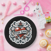 Ware Liefde Hart Tattoo Sticker Bruiloft Verloving Papieren Bordje (Feest)