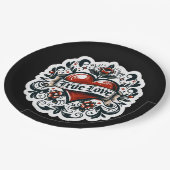 Ware Liefde Hart Tattoo Sticker Bruiloft Verloving Papieren Bordje (Gekanteld)