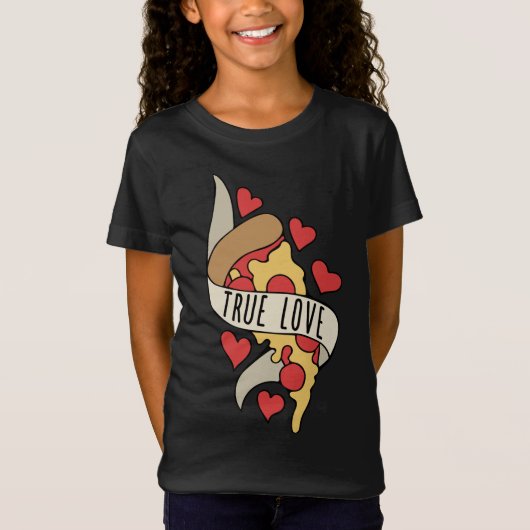 Ware liefde is pizza t-shirt (Voorkant)