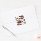 Ware Liefde Oude school pistool tattoo kunst. Vierkante Sticker (Envelop)