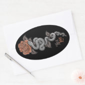 WARE LIEFDE Snake op Roos Ovale Sticker (Envelop)