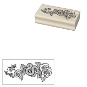 WARE LIEFDE Snake op Roos Rubberstempel (Gestempeld)