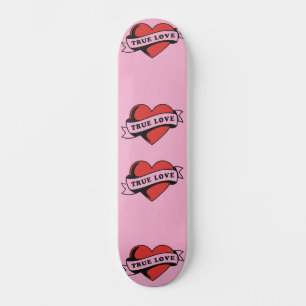 Ware Liefde Tattoo Hart Klassiek Romance ontwerp Skateboard
