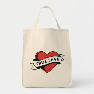 Ware Liefde Tattoo Hart Klassiek Romance ontwerp Tote Bag